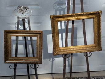 Lot Of 2 Antique Victorian Era Gold Frames 13 X 17 / 10 X 12