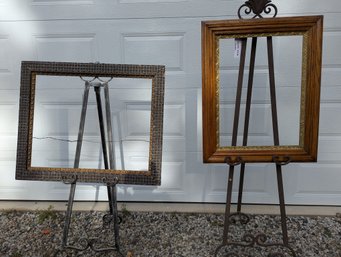 Lot Of 2 Vitorian Era Frame  One Nice Oak Together With An Interesting Silver Rope Motif 22 X 28 & 18 X 24