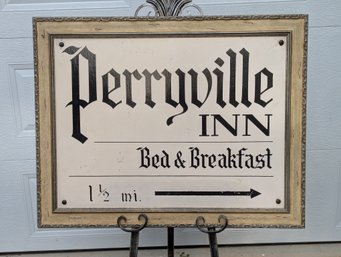 Old Hand Painted Sign The Perryville Inn  Nicely Framed