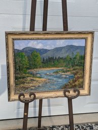 Original Oil Painting By Conway NH Artist Bill Fein  Fly Fishing