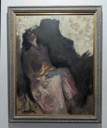 Alfred P. Czerepak (1928 - 1986) Original Oil Painting Woman In A Shadow