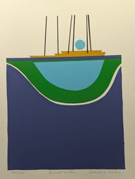 Calvin Jacob Libby (1931 - 1998) Mid-Century Modern Original Signed & Numbered Silkscreen By NH Artist