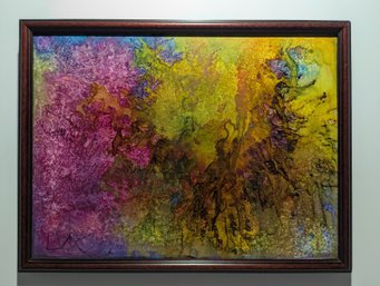 Original Abstract Painting By Lincoln W Karl - Vitreous Flux Watercolor & Alcohol Ink