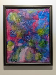 Original Abstract Painting By Lincoln W Karl - Vitreous Flux Watercolor & Alcohol Ink