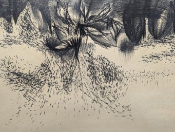 Patrick Scott (1921 - 2014) Mid-Cetury Abstract Original Charcoal - Signed Scott '63