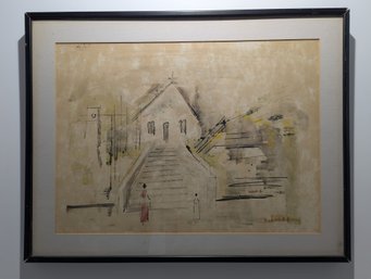 Alfred Birdsey (1912 - 1996) Bermuda Artist - Original Ink & Watercolor Painting