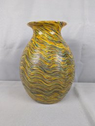 Hand Blow Art Glass Vase With Ground Pontil