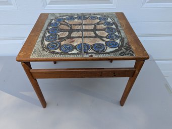 Mid-Century Trioh Danish Teak & Tile Top Side Table