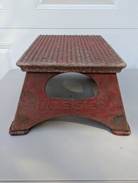 NYC Systems Conductor's Steel Step Stool In Old Red Paint