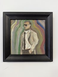 Neal Scott Connell (Born 1955) Trippy Painting Of A Man With Sun Glasses