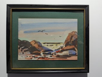 David Curtis Baker (1915 - 1999) Small Original Seascape Watercolor