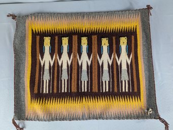 Vintage Navajo Yei Rug / Weaving With Lead Seal Attached