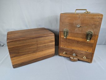 2 Solid Walnut Boxes - One Knife Box & One Unfinish Cigar Humidor Project