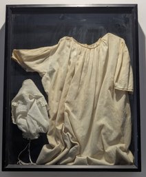 Shadow Box Framed Victorian Child's Clothing & Hat