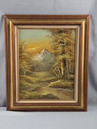 Original Oil Painting On Canvas By Stanton  Mountain River Scene