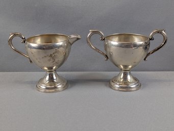 Preisner Sterling Silver Sugar Bowl And Creamer 302 Grams Weighted