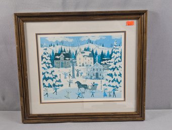 Framed Print Bayberry Corners In February By Cate Mondigo