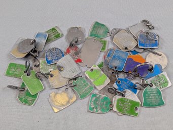 Large Lot Of Vintage Dog Tags