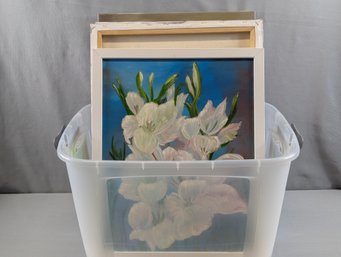 Large Lot Of Painting On Stretched Canvas
