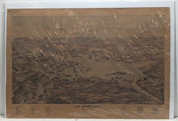 1958 Lake Winniepesaukee New Hampshire - Bird's Eye View / Map