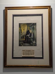 1925 Framed Calendar Print By Relyea Compliments Of P W Burrows Brattleboro, Vermont