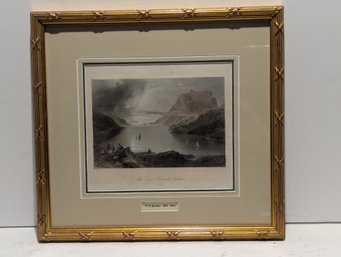 W H Bartlett (1809-1854) Antique Hand Colored Engraving The Eagle Mountain Killeries