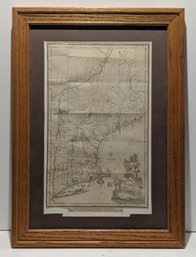 1809 Framed Map Of New England Published By Thomas & Whipple Newburyport MA