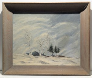 Original Winter Landscape Oil Painting By Peterborough, New Hampshire Artist