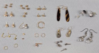 Lot Of Earrings - 14k Gold - Diamonds, Opals, Sterling & Others - 6.2g / 4.1dwt
