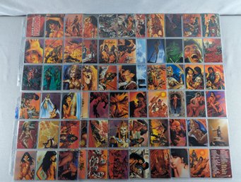 1997 Vampirella Blood Lust - Collector's Cards Complete Set 1-72 Including #14 Signed By Joe Jusko