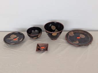 Hand Thrown Studio Pottery Lot By Iris Minc  Purple Sage Pottery