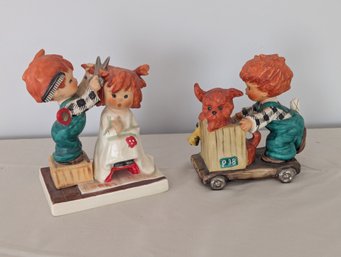 Lot Of 2 Goebel Charlot Byi  Red Head Figurines 1956 / 57