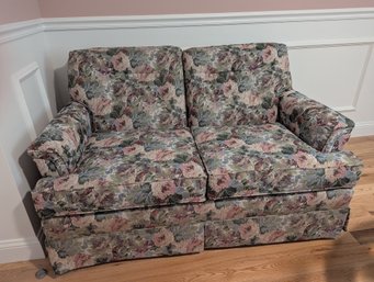 Clean Floral Upholstered Love Seat