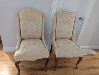 Pair Of Flame Stitched Upholstry Side Chairs