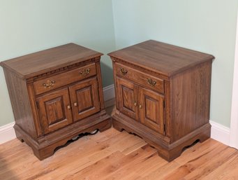 Pennsylvania House Furniture Pair Of Night Stands / Side Cabinets Heavy Oak - Solid Quality