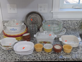 Large Lot Of Pyrex, Corning Ware Mostly Glass & Ceramic Bakeware