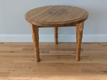 Solid Oak Round Side Table