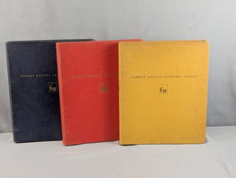 3 Art Books - 1953 Famous Artists Painting Course Handbook, 2 & 6 With Tipped In Pictures