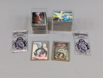 Large Lot Of Flights Of Fantasy Game Cards 1994 Including Page 19 & Bonus Card Signed By Edward J Beard