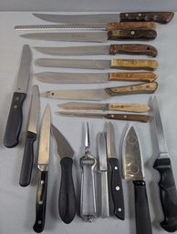 Lot Of Vintage Kitchen Cutlery - Knives