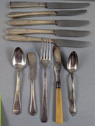 Misc Lot Of Silverplate & Sterling Handle Flatware