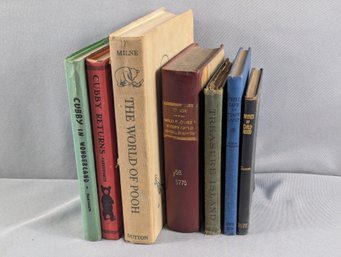 Lot Of 7 Old Children's Books, Including Treasure Island, The World Of Pooh, Cubby In Wonderland, Etc...