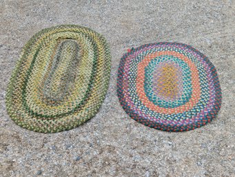 2 Vintage Hand Made Braided Rugs