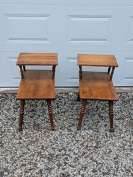 Pair Of Vintage Maple End Tables