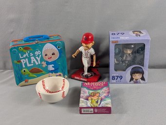 Misc Lot Of Kids Stuff & A Baseball Bobblehead