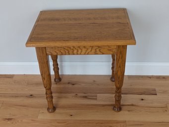 Solid Oak Side Table Hand Crafted By Daniel Orfant