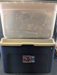 2 Large Totes Of Clean Linens, Blankets & Comforters, Etc...