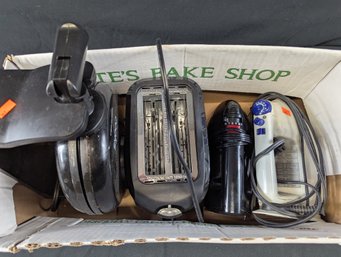 Household Lot - A Toaster, A Waffle Maker, A Hand Mixer & Two Irons