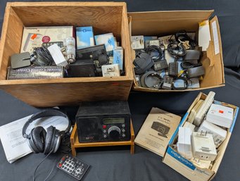 Large Lot Of Radio Shack & Other Home Remote Controll System Components Together With A WIFI Radio