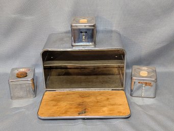 Retro Metal Bread Box & Storage Containers